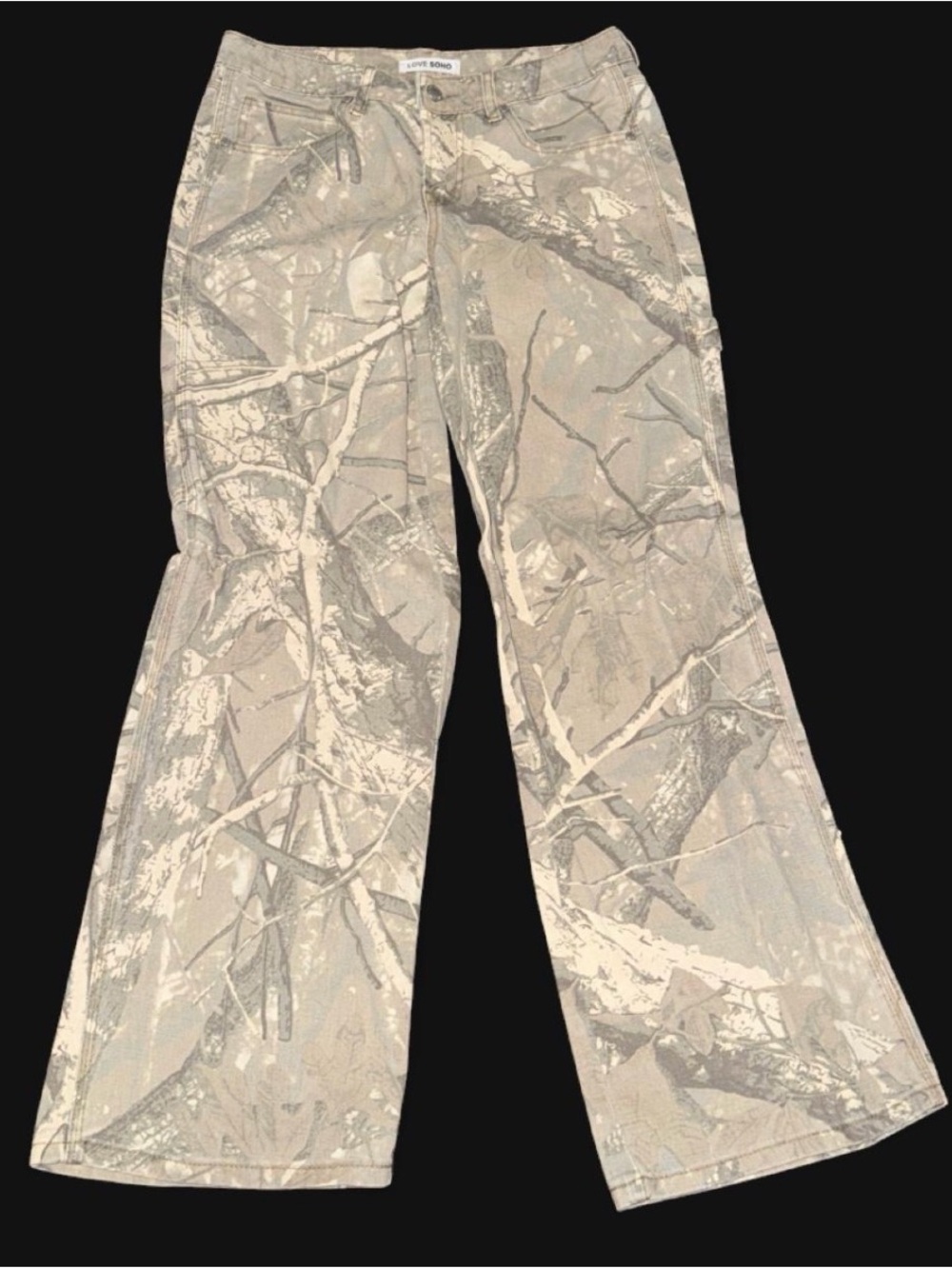 Source Unknown Men Jeans Relaxed Gray Camouflage